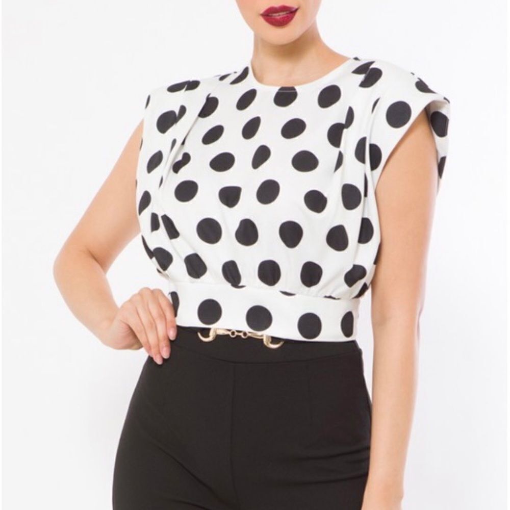 Whitepolka Dot Top